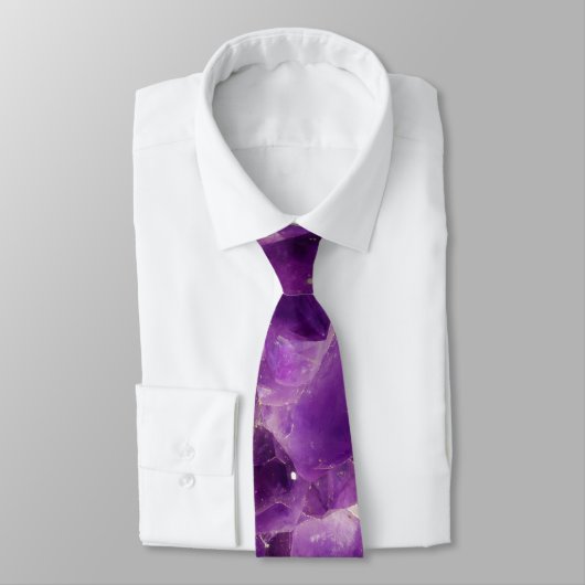 Paarse Amethyst Gemstone Rock Februstone Stropdas (Gebonden)