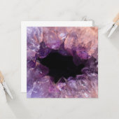 Paarse Amethyst Kaart (Voorkant / Achterkant in situ)