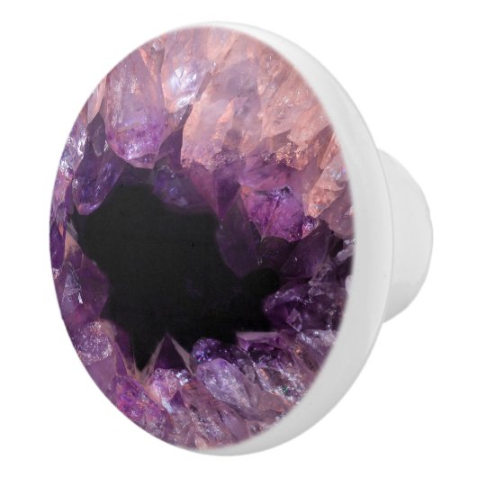 Paarse Amethyst Keramische Knop (Rechts)