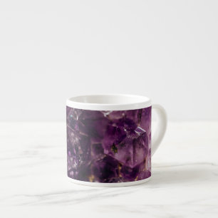 Paarse Amethyst Kristal Kwarts Energie Patroon Espresso Kop