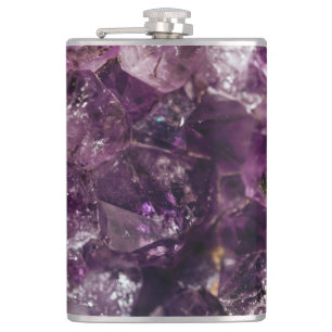 Paarse Amethyst Kristal Kwarts Energie Patroon Heupfles