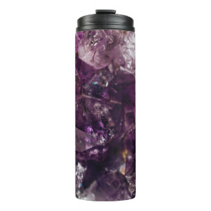 Paarse Amethyst Kristal Kwarts Energie Patroon Thermosbeker