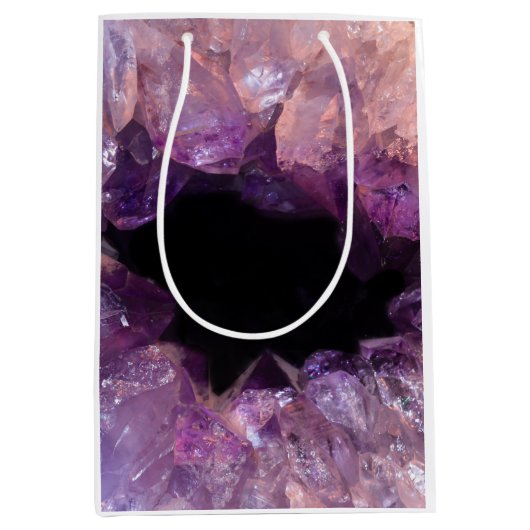 Paarse Amethyst Medium Cadeauzakje (Voorkant)