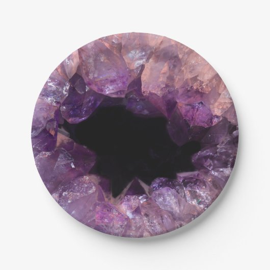 Paarse Amethyst Papieren Bordje (Voorkant)