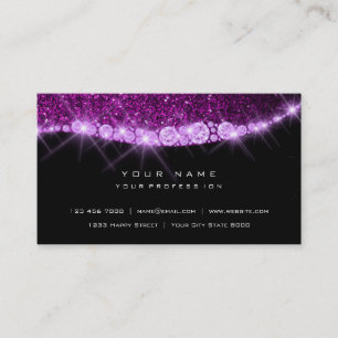 Paarse Amethyst Sparkly Diamond Glitter Glam Black Visitekaartje