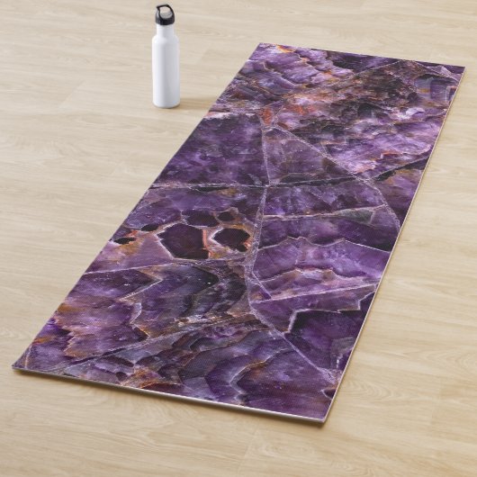 Paarse Amethyst Stone Yoga Mat (In situ)