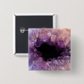 Paarse Amethyst Vierkante Button 5,1 Cm (Voorkant /achterkant)