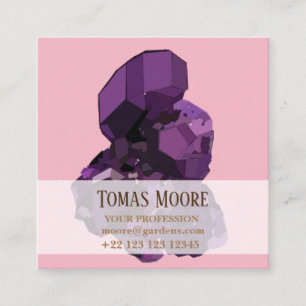 Paarse Amethyst-Visitekaartjes Vierkante Visitekaartje