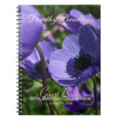 Paarse Anemone 60th Birthday Party Guest Book Notitieboek (Voorkant)