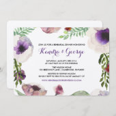 Paarse Anemone Floral Rehearsal Diner Uitnodiging (Voorkant / Achterkant)