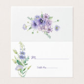 Paarse Anemones, Daisies, Greenery Wedding Kaart (Buitenkant ongevouwen)