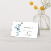 Paarse Anemones en Greenery Name Place Card (Voorkant)