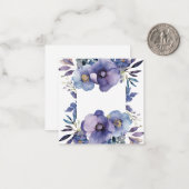 Paarse anemoon bloemrand notitiekaartje (Voorkant / Achterkant in situ)