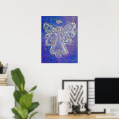 Paarse Angel Art Poster Print (Thuiskantoor)