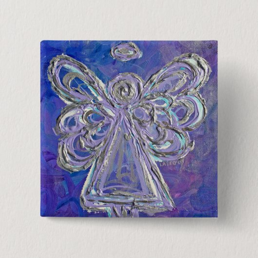 Paarse Angel Button Pin (Voorkant)