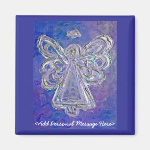 Paarse Angel Magnet met Gepersonaliseerd boodschap Magneet
