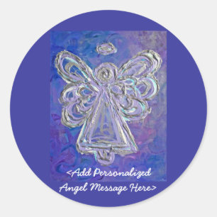 Paarse Angel Wings Stickers met de Berichten van d