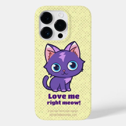 Paarse animatekat Vector Kungeel Case-Mate iPhone Case (Achterkant)