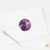 Paarse anjers bloemen arrangement ronde sticker (Envelop)
