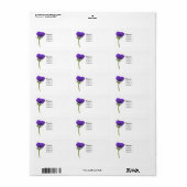 Paarse annemonventilator etiket (Full Sheet)