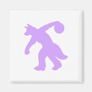 Paarse Anthropomorfe Canine Bowling Magnet 0002 Magneet