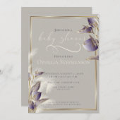 Paarse anthurium bloemenpampagras kaart (Voorkant / Achterkant)