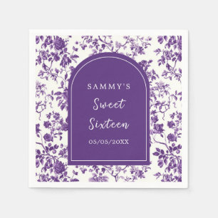 Paarse Antieke Chinoiserie Sweet Sixteen Servet