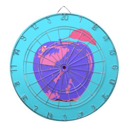 Paarse Apple Pop Art Dartbord (Voorkant)