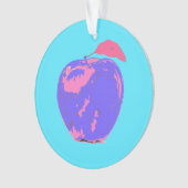 Paarse Apple Pop Art Ornament (voorkant)