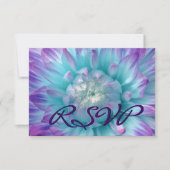 PAARSE AQUA BLUE Dahlia RSVP Trouwantwoord (Voorkant)
