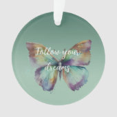 Paarse Aqua Blue Gold Mint Vlinders Ornament (voorkant)