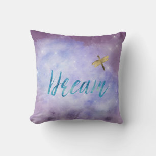 Paarse Aqua Dream Gold Dragonfly Kussen