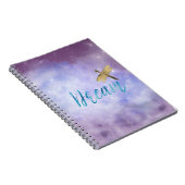 Paarse Aqua Dream Gold Dragonfly Notitieboek (Rechterzijde)