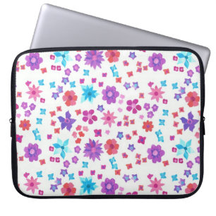 Paarse Aqua Pink Oranje laptophoes met ventilator Laptop Sleeve