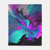 Paarse Aqua Turquoise Prachtige Abstracte Fluid Ar Fleece Deken (Voorkant)