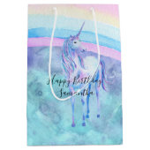 Paarse Aqua Unicorn Dream Medium Cadeauzakje (Voorkant)