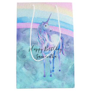 Paarse Aqua Unicorn Dream Medium Cadeauzakje