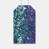 Paarse Aqua Zeemeermin Sparkle Cadeaulabel (Achterkant)