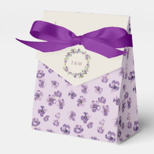 Paarse Aquarel Bloemen Sering Huwelijk Bedankdoosjes