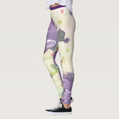 Paarse aquarel Floral Leggings (Links)