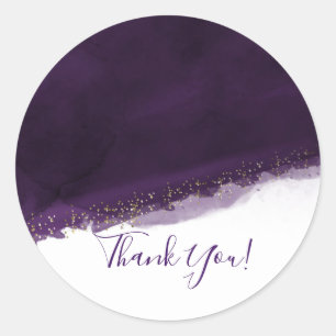 Paarse Aquarel Goud Moderne Chic Elegante Favoriet Ronde Sticker