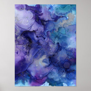 Paarse aquarel poster
