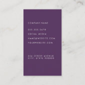 Paarse Aquarel Textuur Visitekaartje (Achterkant)