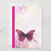 Paarse Aquarel Vlinder Verjaardagsfeestje Kaart (Achterkant)
