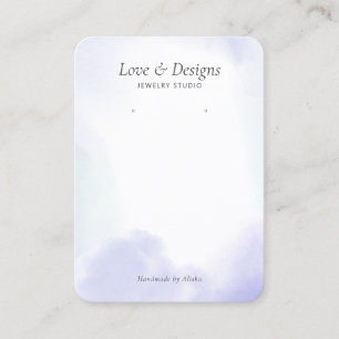 Paarse Aquarel Wash Oorbel Sieraden Display Visitekaartje