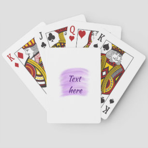 Paarse aquarelspatten voeg tekst hier toe aangepas pokerkaarten