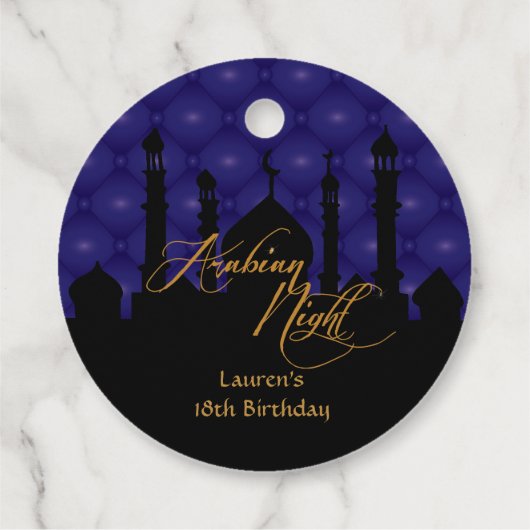 Paarse Arabische nacht feest Bedankjes Labels (Achterkant)