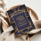 Paarse  Art Deco bruiloft Kaart