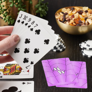 Paarse Art Deco ontwerp monogram Pokerkaarten
