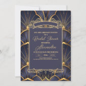 Paarse  Art Deco Vrijgezellenfeest Kaart (Voorkant)